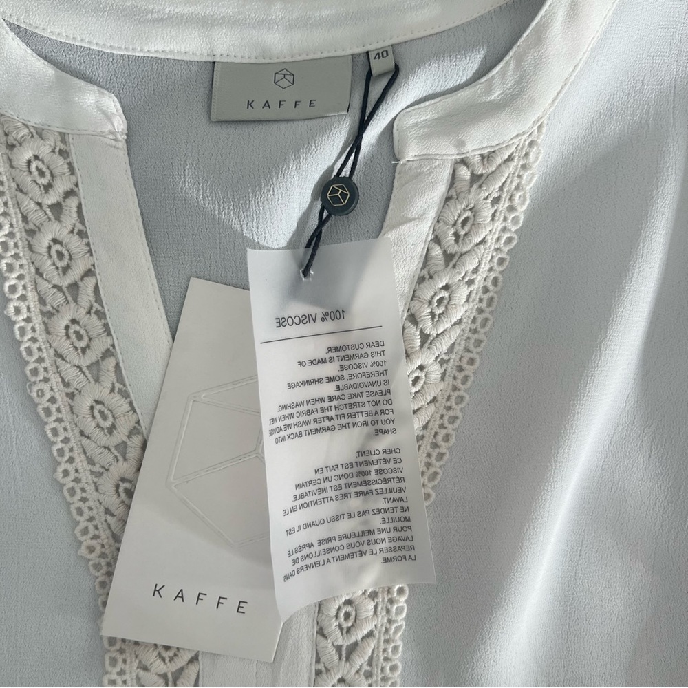Kaffe White Flowy Dress - Size L (40) - Picture 3 of 7